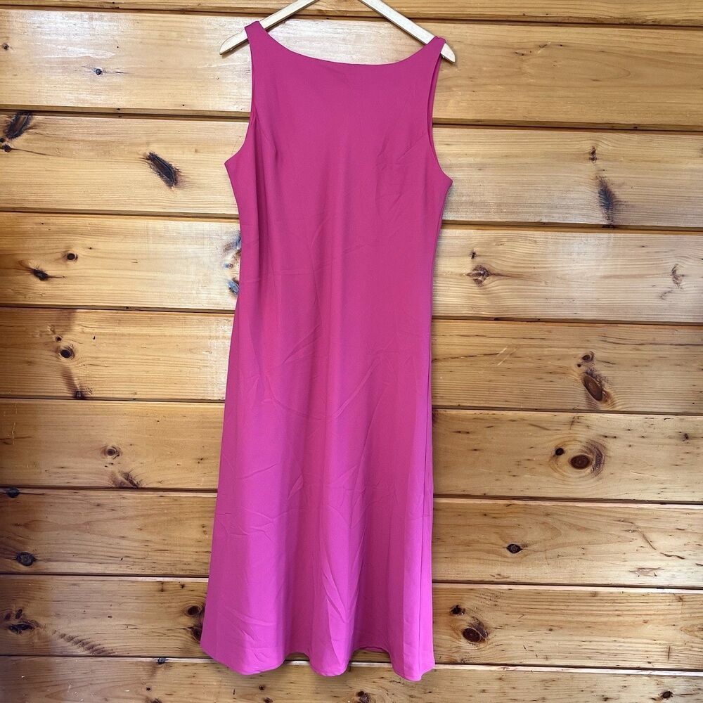 VTG Studio I Sleeveless Pink Round Neck Midi Lined Dress Sz 16
